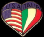 ITALY and USA FLAG HEART PIN